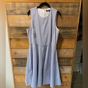 Polo by Ralph Lauren Blue and White Seersucker Dress 100% cotton